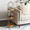 Hello Honey® 42'' Bamboo Style Metal Shelf With Rattan Trays